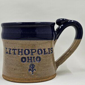 Frederich Pottery Mug embossed "Lithopolis Ohio" Made in USA